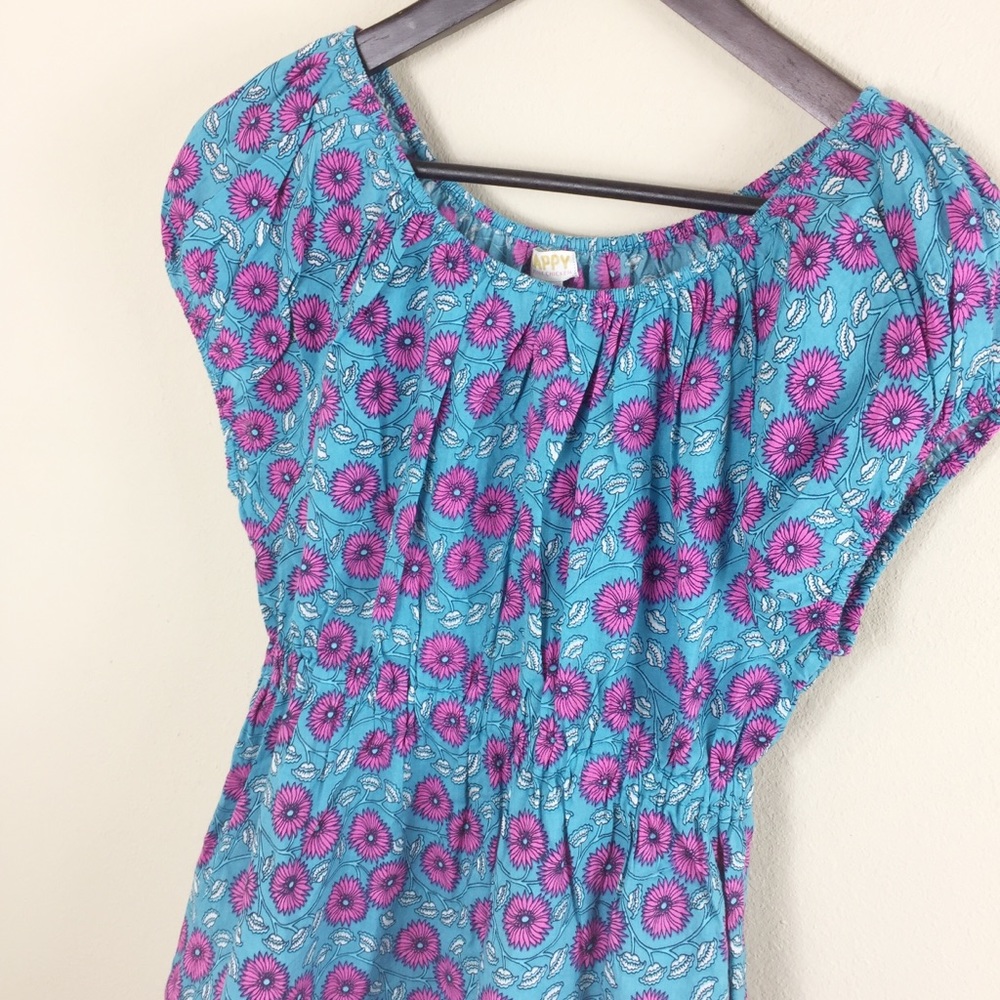 Happy Off-The-Shoulder Floral Vine Printed Dress - Picture 4 of 4